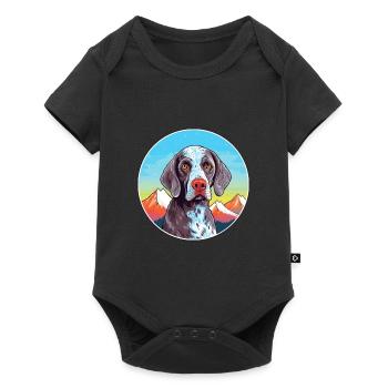 Chien d’arrêt portugais race dessin animé kawaii waterc - Body à manches courtes Premium Bébé - noir - Devant
