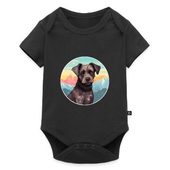 Patterdale Terrier Dog Breed Cartoon Kawaii Waterc - Baby Premium short-sleeve bodysuit - black - Front