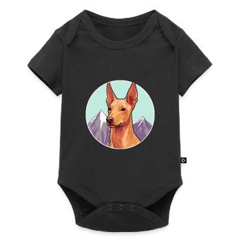 Pharaoh Hound Dog Breed Cartoon Kawaii Watercolor - Baby Premium short-sleeve bodysuit - black - Front
