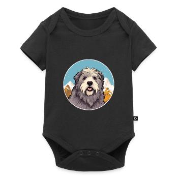 Berger des Pyrénées race de chien Cartoon Kawaii Waterco - Body à manches courtes Premium Bébé - noir - Devant