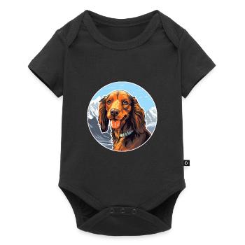 Segugio Italiano race de chien dessin animé Kawaii Watercol - Body à manches courtes Premium Bébé - noir - Devant