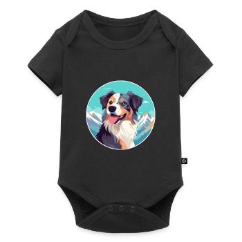 Slovensky Cuvac race de chien dessin animé kawaii watercolo - Body à manches courtes Premium Bébé - noir - Devant
