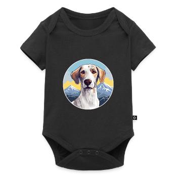 Sloughi Dog Breed Cartoon Kawaii Watercolor - Baby Premium short-sleeve bodysuit - black - Front