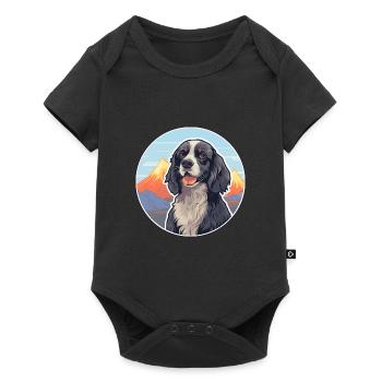 Spaniel Dog Breed Cartoon Kawaii Watercolor - Baby Premium short-sleeve bodysuit - black - Front