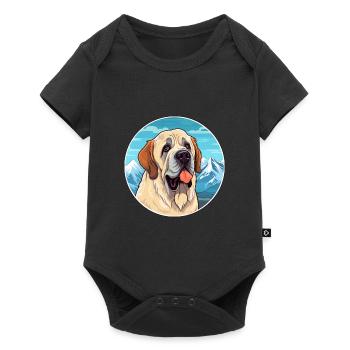 Spanish Mastiff Dog Breed Cartoon Kawaii Watercolo - Baby Premium short-sleeve bodysuit - black - Front