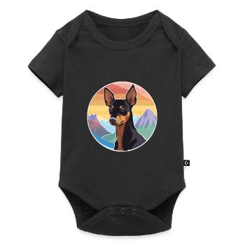 Toy Manchester Terrier Dog Breed Cartoon Kawaii Wa - Baby Premium short-sleeve bodysuit - black - Front