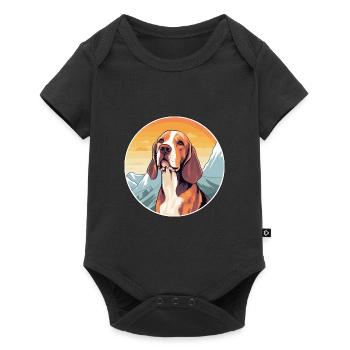 Yugoslavian Hound Dog Breed Cartoon Kawaii Waterco - Baby Premium short-sleeve bodysuit - black - Front
