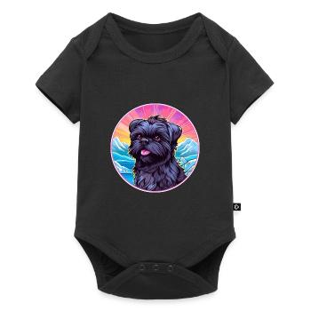 Affenpinscher Dog Breed Cartoon Kawaii Watercolor - Baby Premium short-sleeve bodysuit - black - Front