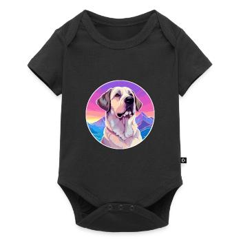 Berger anatolien chien race dessin animé kawaii waterc - Body à manches courtes Premium Bébé - noir - Devant