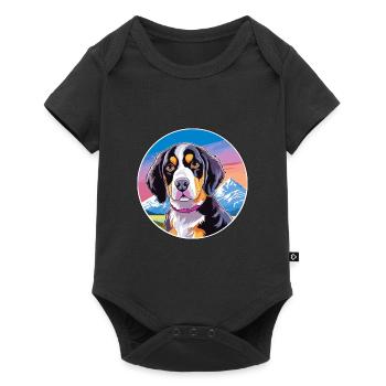 Appenzeller Sennenhund Dog Breed Cartoon Kawaii Wa - Baby Premium short-sleeve bodysuit - black - Front
