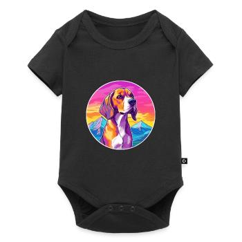 BeagleHarrier Scent Hound Dog Breed Cartoon Kawaii - Baby Premium short-sleeve bodysuit - black - Front