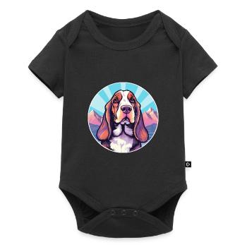 Basset Bleu De Gascogne Dog Breed Cartoon Kawaii W - Baby Premium short-sleeve bodysuit - black - Front