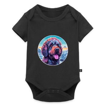 Barbet Dog Breed Cartoon Kawaii Watercolor - Baby Premium short-sleeve bodysuit - black - Front