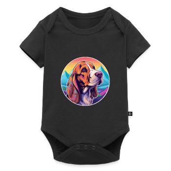 Basset Fauve De Bretagne Dog Breed Cartoon Kawaii - Baby Premium short-sleeve bodysuit - black - Front