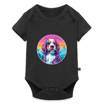Billy Dog Breed Cartoon Kawaii aquarelle - Body à manches courtes Premium Bébé - noir - Devant