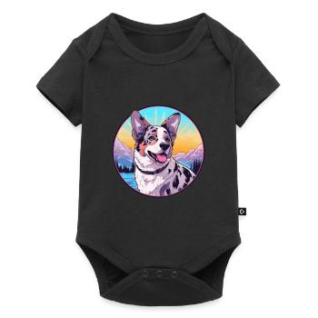 Australian Stumpy Tail Cattle Dog Breed Cartoon Ka - Baby Premium short-sleeve bodysuit - black - Front