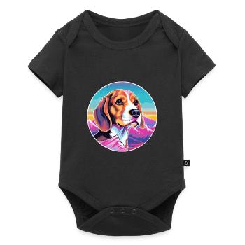 Beagle Small Scent Hound Dog Breed Cartoon Kawaii - Baby Premium short-sleeve bodysuit - black - Front
