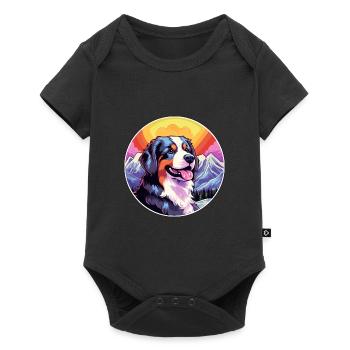 Berner Laufhund Dog Breed Cartoon Kawaii Watercolo - Baby Premium short-sleeve bodysuit - black - Front
