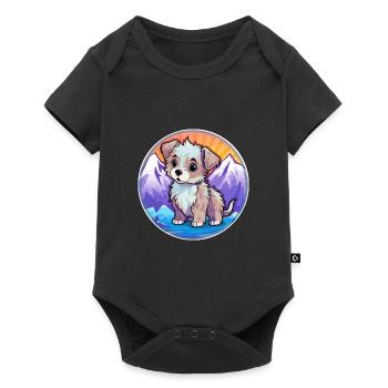 Bleu de Gascogne Petit Dog Rasse Cartoon Kawaii Wa - Baby Premium Kurzarmbody - Schwarz - Vorne
