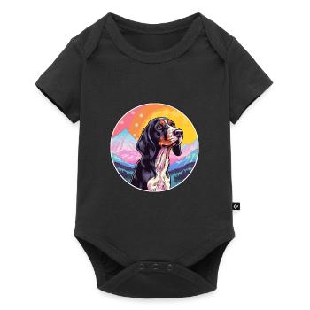 Bluetick Coonhound Dog Breed Cartoon Kawaii Waterc - Baby Premium short-sleeve bodysuit - black - Front