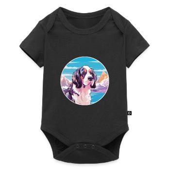 Braque Francais Dog Breed Cartoon Kawaii Watercolo - Baby Premium short-sleeve bodysuit - black - Front