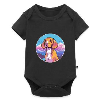 Burgos Pointer chien race dessin animé Kawaii aquarelle - Body à manches courtes Premium Bébé - noir - Devant
