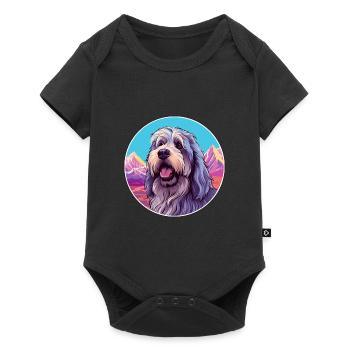 Bergamasco Berger Chien Race Cartoon Kawaii Eau - Body à manches courtes Premium Bébé - noir - Devant
