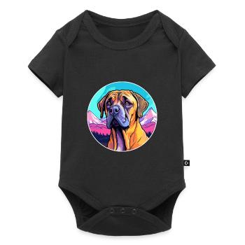 Boerboel Dog Breed Cartoon Kawaii Watercolor - Baby Premium short-sleeve bodysuit - black - Front