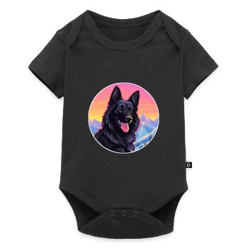 Groenendael Berger Belge Chien Race Cartoon Kaw - Body à manches courtes Premium Bébé - noir - Devant