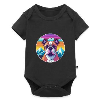 Bull Arabe Dog Race Cartoon Kawaii Aquarelle - Body à manches courtes Premium Bébé - noir - Devant