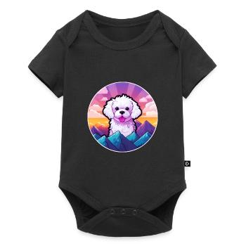 Bichon Frise chien race Cartoon Kawaii aquarelle - Body à manches courtes Premium Bébé - noir - Devant