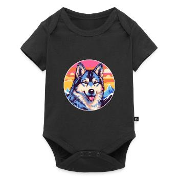Czechoslovak Wolfdog Dog Breed Cartoon Kawaii Wate - Baby Premium short-sleeve bodysuit - black - Front