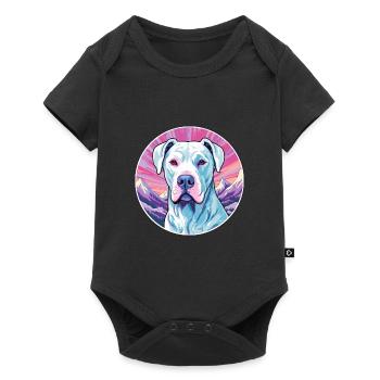 Dogue Argentino chien race Cartoon Kawaii aquarelle - Body à manches courtes Premium Bébé - noir - Devant