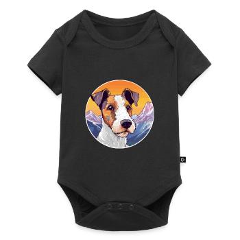 Foxterrier Glatte Hunderasse Cartoon Kawaii Waterc - Baby Premium Kurzarmbody - Schwarz - Vorne