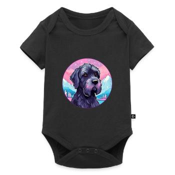 Giant Schnauzer Dog Breed Cartoon Kawaii Watercolo - Baby Premium short-sleeve bodysuit - black - Front