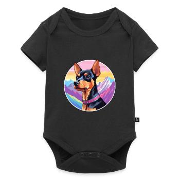 Harlekin Pinscher Hunderasse Cartoon Kawaii Waterc - Baby Premium Kurzarmbody - Schwarz - Vorne