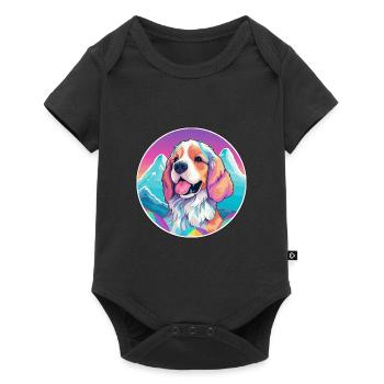 Cesky Fousek chien race dessin animé Kawaii aquarelle - Body à manches courtes Premium Bébé - noir - Devant