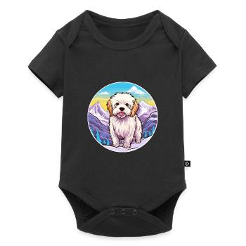Coton De Tuléar Race De Chien Cartoon Kawaii Watercolo - Body à manches courtes Premium Bébé - noir - Devant