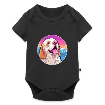 Clumber Spaniel Dog Breed Cartoon Kawaii Watercolo - Baby Premium short-sleeve bodysuit - black - Front