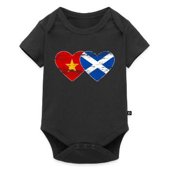 Viêt Nam Ecosse drapeau coeur utilisé - Body à manches courtes Premium Bébé - noir - Devant