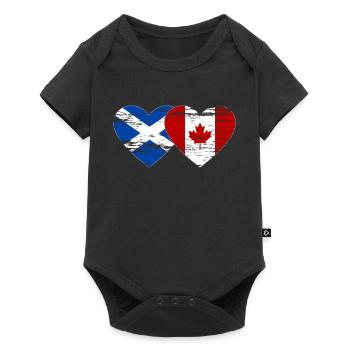 Scotland Canada Flag Heart Used - Baby Premium short-sleeve bodysuit - black - Front