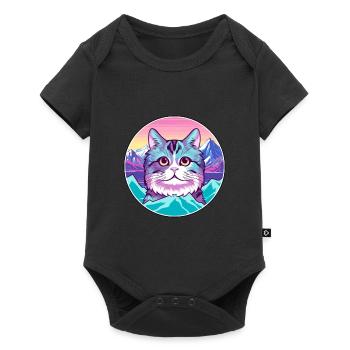 Khao Manee Cat Coloré Cartoon Aquarelle Illustr - Body à manches courtes Premium Bébé - noir - Devant