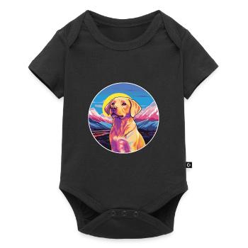 Labrador Retriever chien race dessin animé kawaii waterc - Body à manches courtes Premium Bébé - noir - Devant