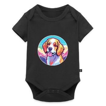 Nederlandse Kooikerhondje Dog Breed Cartoon Kawaii - Body à manches courtes Premium Bébé - noir - Devant