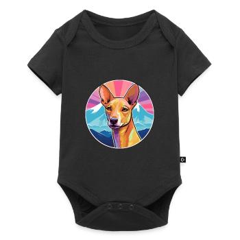Podenco Canario race de chien dessin animé kawaii watercolo - Body à manches courtes Premium Bébé - noir - Devant