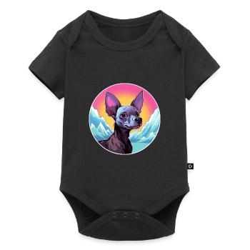 Chien nu péruvien race Cartoon Kawaii Waterco - Body à manches courtes Premium Bébé - noir - Devant