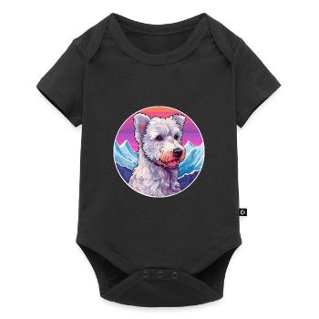 Pumi chien race dessin animé Kawaii aquarelle - Body à manches courtes Premium Bébé - noir - Devant