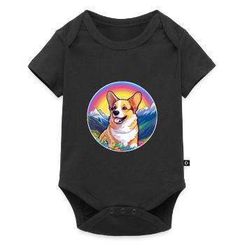 Pembroke Welsh Corgi chien race Cartoon Kawaii Wate - Body à manches courtes Premium Bébé - noir - Devant