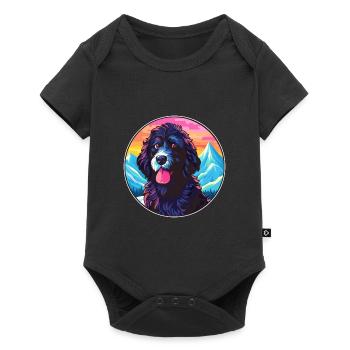 Portuguese Water Dog Breed Cartoon Kawaii Watercol - Baby Premium short-sleeve bodysuit - black - Front