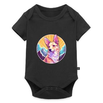 Portugiesische Podengo-Hunderasse Cartoon Kawaii Waterc - Baby Premium Kurzarmbody - Schwarz - Vorne